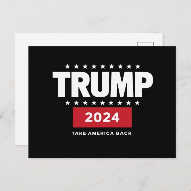 Donald Trump 2024 nimmt die Wahlen in Amerika zurü Postkarte (Vorne/Hinten)