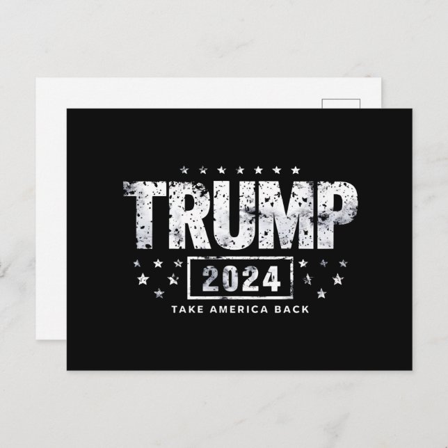 Donald Trump 2024 nimmt die Wahlen in Amerika zurü Postkarte (Vorne/Hinten)