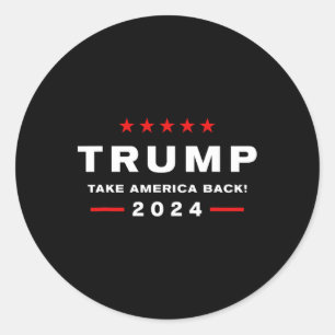 Donald Trump 2024 nimmt die Wahlen in Amerika zurü Runder Aufkleber