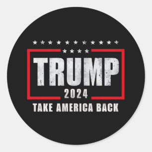 Donald Trump 2024 nimmt die Wahlen in Amerika zurü Runder Aufkleber