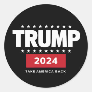 Donald Trump 2024 nimmt die Wahlen in Amerika zurü Runder Aufkleber