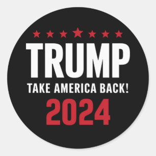 Donald Trump 2024 nimmt die Wahlen in Amerika zurü Runder Aufkleber