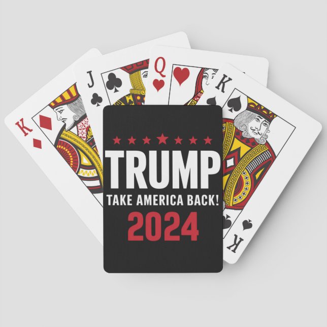 Donald Trump 2024 nimmt die Wahlen in Amerika zurü Spielkarten (Rückseite)