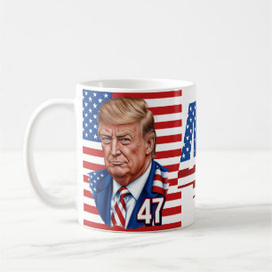 Donald Trump 2024 Präsident 47 Gewinner Kaffeetasse