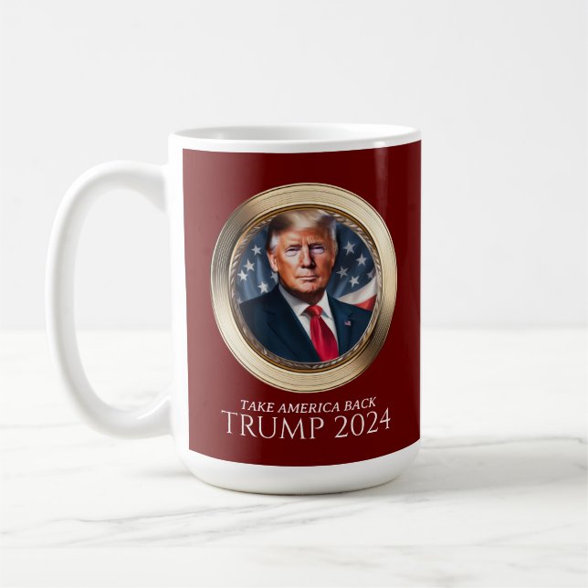 Donald Trump 2024 Republikanischer Roter Sammler Kaffeetasse (Links)