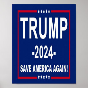 Donald Trump 2024 Rette Amerika wieder Poster
