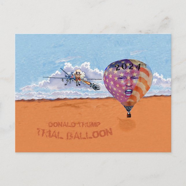 Donald Trump 2024 Trial Balloon Postkarte (Vorderseite)