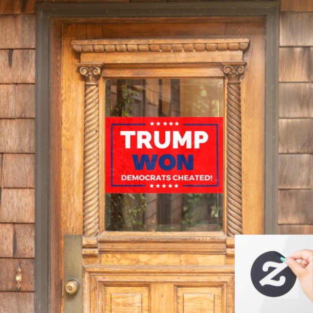 Donald Trump 2024 Trump Won Fensteraufkleber (Haustür)