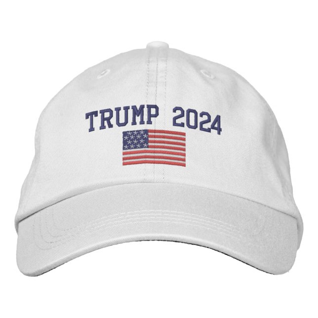 Donald Trump 2024 - US-Präsident Flag Bestickte Baseballkappe (Vorderseite)