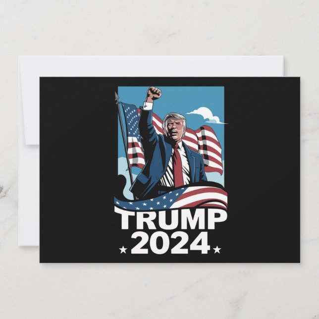 Donald Trump 2024 US-Wahlflagge Einladung (Vorderseite)