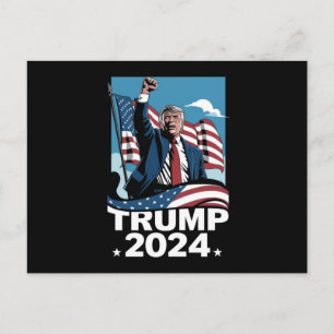 Donald Trump 2024 US-Wahlflagge Postkarte