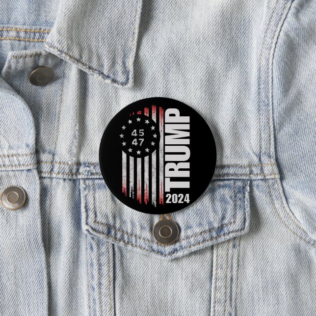Donald Trump 2024 Wahl Abstimmung 45 47 Amerikaner Button (Beispiel)