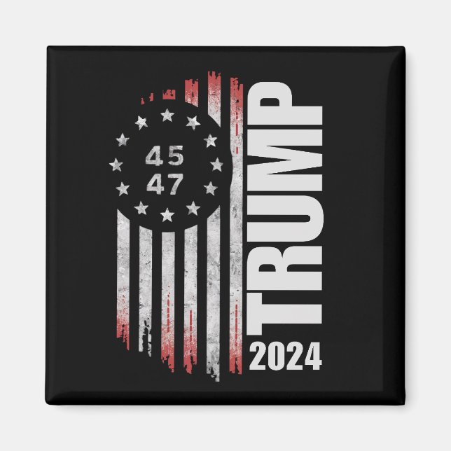 Donald Trump 2024 Wahl Abstimmung 45 47 Amerikaner Magnet (Vorne)