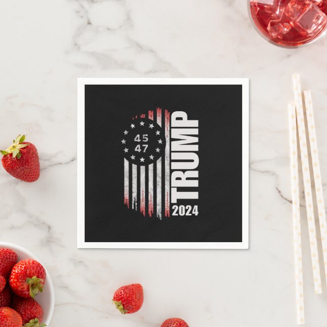 Donald Trump 2024 Wahl Abstimmung 45 47 Amerikaner Serviette (Beispiel)
