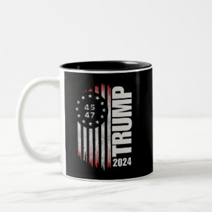 Donald Trump 2024 Wahl Abstimmung 45 47 Amerikaner Zweifarbige Tasse