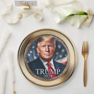 Donald Trump 2024 Wahlkampfnovelty Paper Plate Pappteller