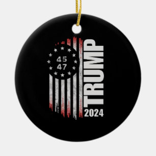 Donald Trump 2024 Wahlstimme 45 47 Amerikanisch  Keramik Ornament