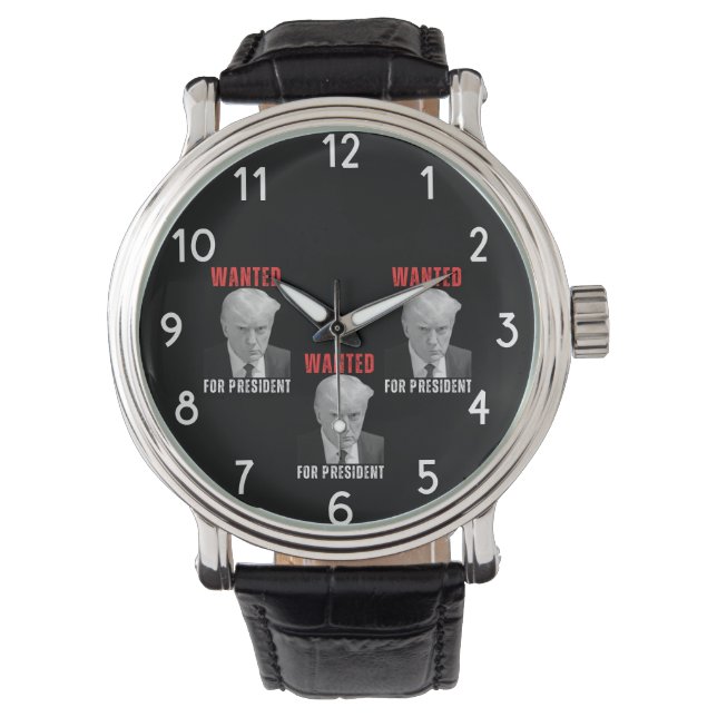 Donald Trump 2024 Wollte für Präsident Armbanduhr (Vorderseite)