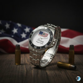 Donald Trump 2025 Behielt eine große Flagge Armbanduhr