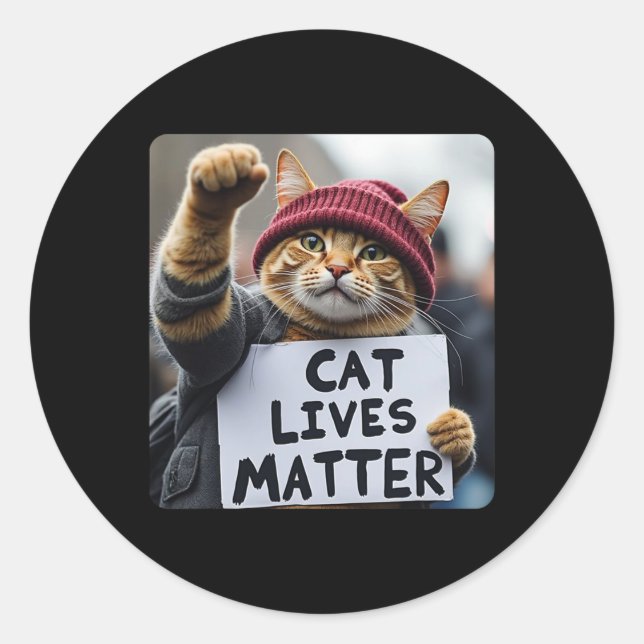 Donald Trump 2025 Cats Live Problem Runder Aufkleber (Vorderseite)