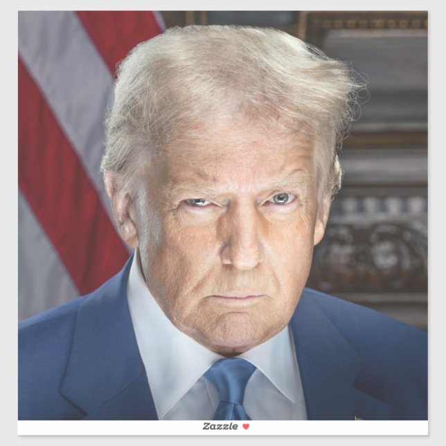 Donald Trump 2025 US-Präsident Portrait Aufkleber (Blatt)