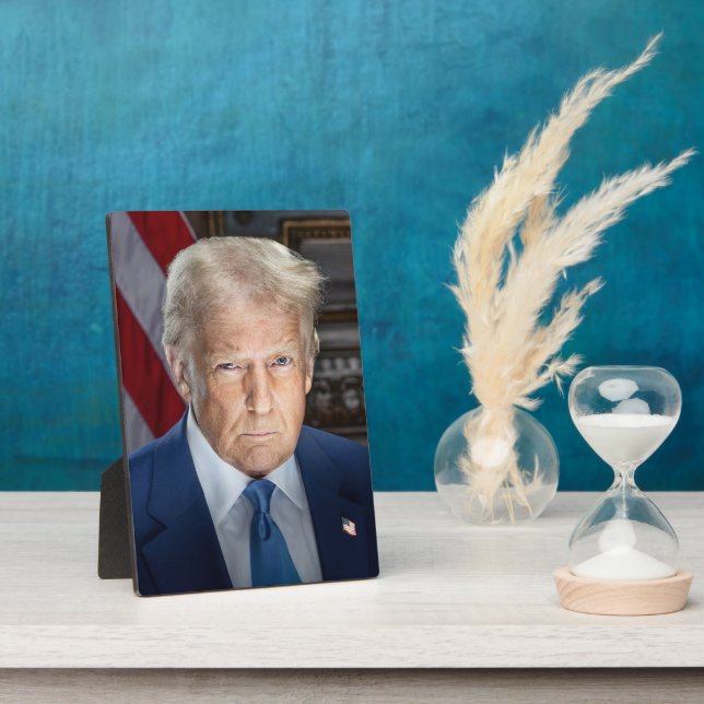 Donald Trump 2025 US-Präsident Portrait Fotoplatte (Seite)