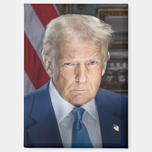 Donald Trump 2025 US-Präsident Portrait Magnet (Vorderseite)