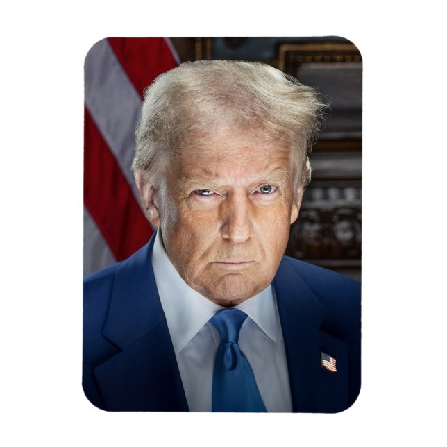 Donald Trump 2025 US-Präsident Portrait Magnet (Vertikal)