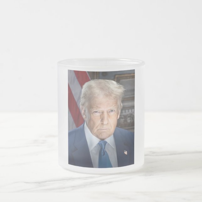 Donald Trump 2025 US-Präsident Portrait Mattglastasse (Mittel)
