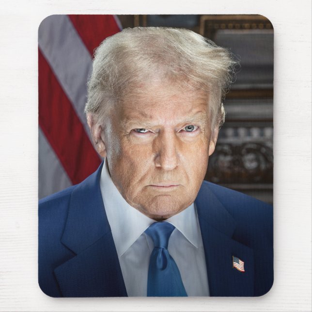 Donald Trump 2025 US-Präsident Portrait Mousepad (Vorne)