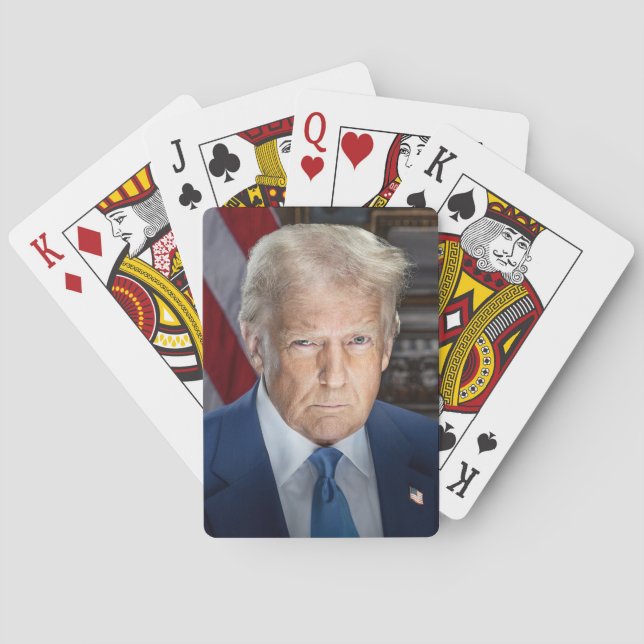 Donald Trump 2025 US-Präsident Portrait Spielkarten (Rückseite)