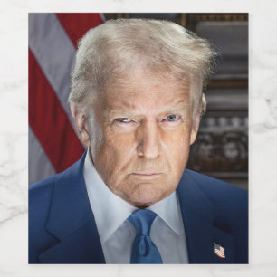 Donald Trump 2025 US-Präsident Portrait Weinetikett