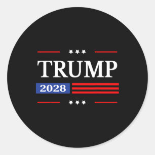 Donald Trump 2028 Präsident Amerikanische Flagge P Runder Aufkleber
