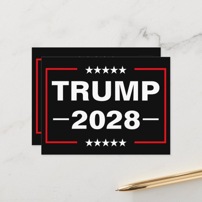 Donald Trump 2028 Präsident Postkarte (Vorderseite/Rückseite Beispiel)