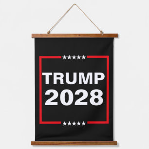 Donald Trump 2028 Präsident Wandteppich Mit Holzrahmen