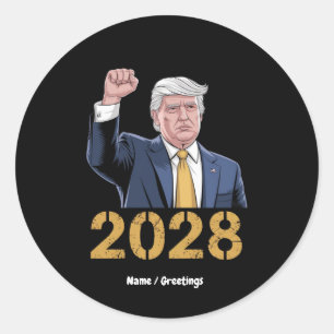 Donald Trump 2028 Pro Trump USA Flag wählen Runder Aufkleber