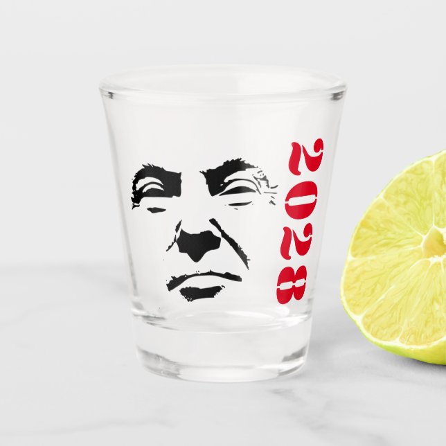 Donald Trump 2028 Schnapsglas (Vorderseite)