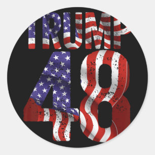 Donald Trump 2028 Trump 45 47 48. Runder Aufkleber