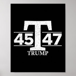Donald Trump 45 47 45. 47. Präsident Poster