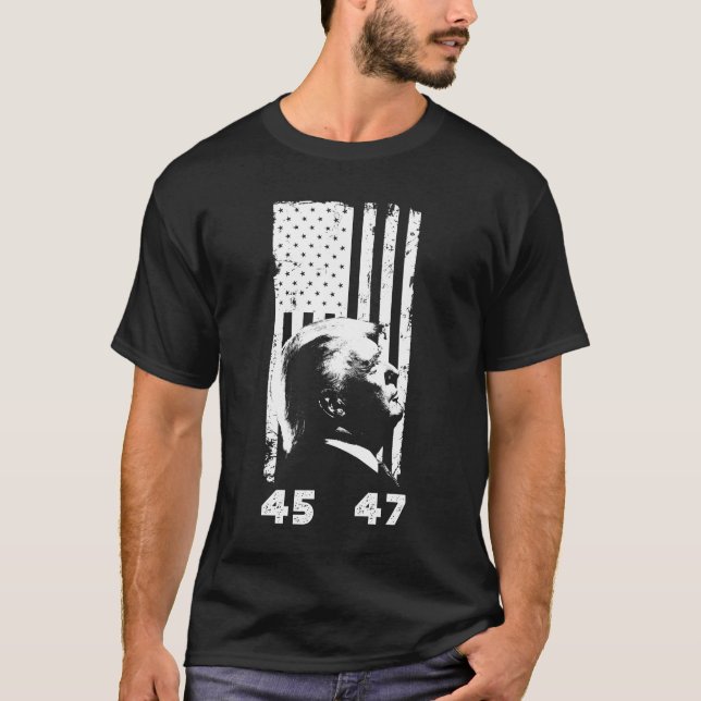 Donald Trump 45 47 - Amerikanische Flagge Trump 20 T-Shirt (Vorderseite)