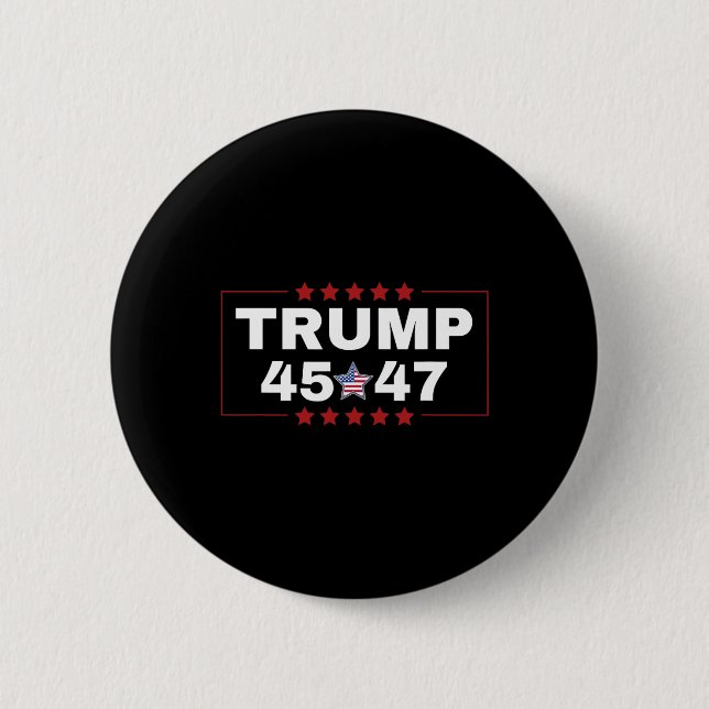 Donald Trump 45 47. US-Präsident T-Shirt Mega Won  Button (Vorderseite)