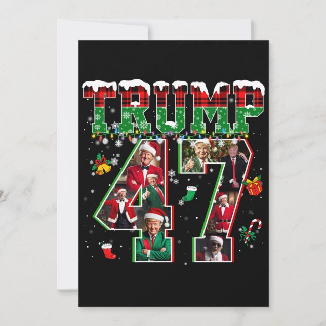 Donald Trump 47. Präsident 2024 Weihnachten Weihna Einladung (Vorderseite)