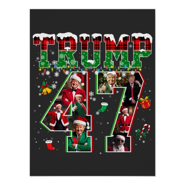 Donald Trump 47. Präsident 2024 Weihnachten Weihna Poster (Vorderseite)