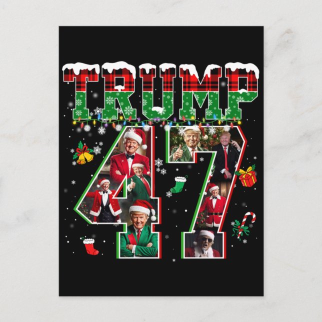 Donald Trump 47. Präsident 2024 Weihnachten Weihna Postkarte (Vorderseite)