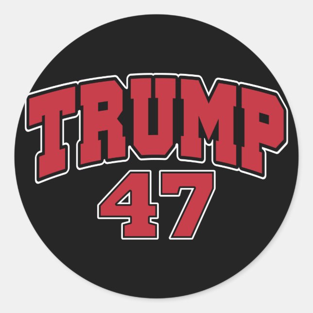 Donald Trump 47 Runder Aufkleber (Vorderseite)