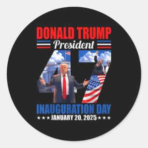 Donald Trump 47. Tag der Amtseinführung des Präsid Runder Aufkleber