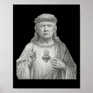 Donald Trump als Jesus - Glaube und Patriotismus f Poster