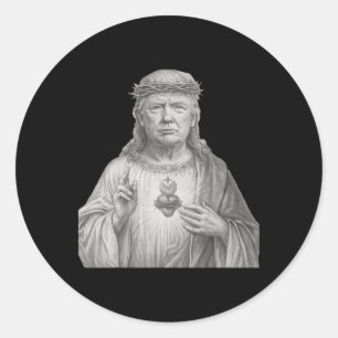 Donald Trump als Jesus - Glaube und Patriotismus f Runder Aufkleber