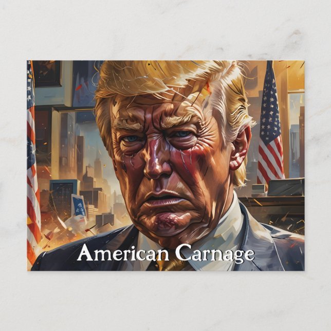 Donald Trump American Carnage Postkarte (Vorderseite)