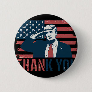 Donald Trump American Flag Präsident Danke Button